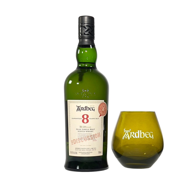 Ardbeg 8 Years "For Discussion" Single Malt Scotch Whisky with Tumbler Glass 50.8% 700ml